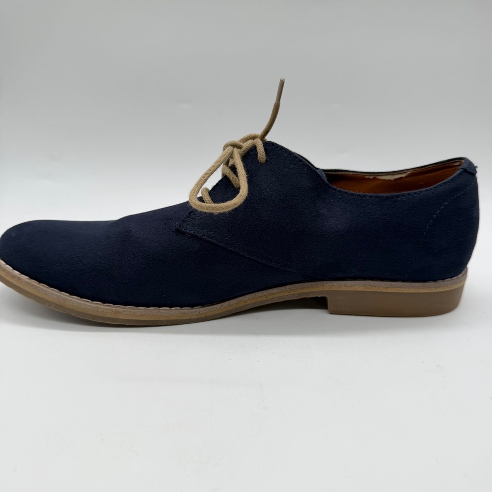 H&M Mens Navy Blue Faux Suede Derby Shoes Lace Up Casual Dress Shoes Size 43 10